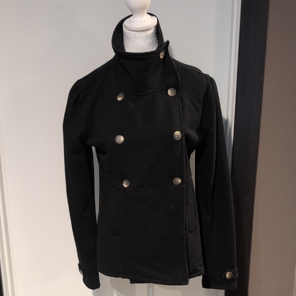Converse Women's Double-Breasted Black Pea Coat